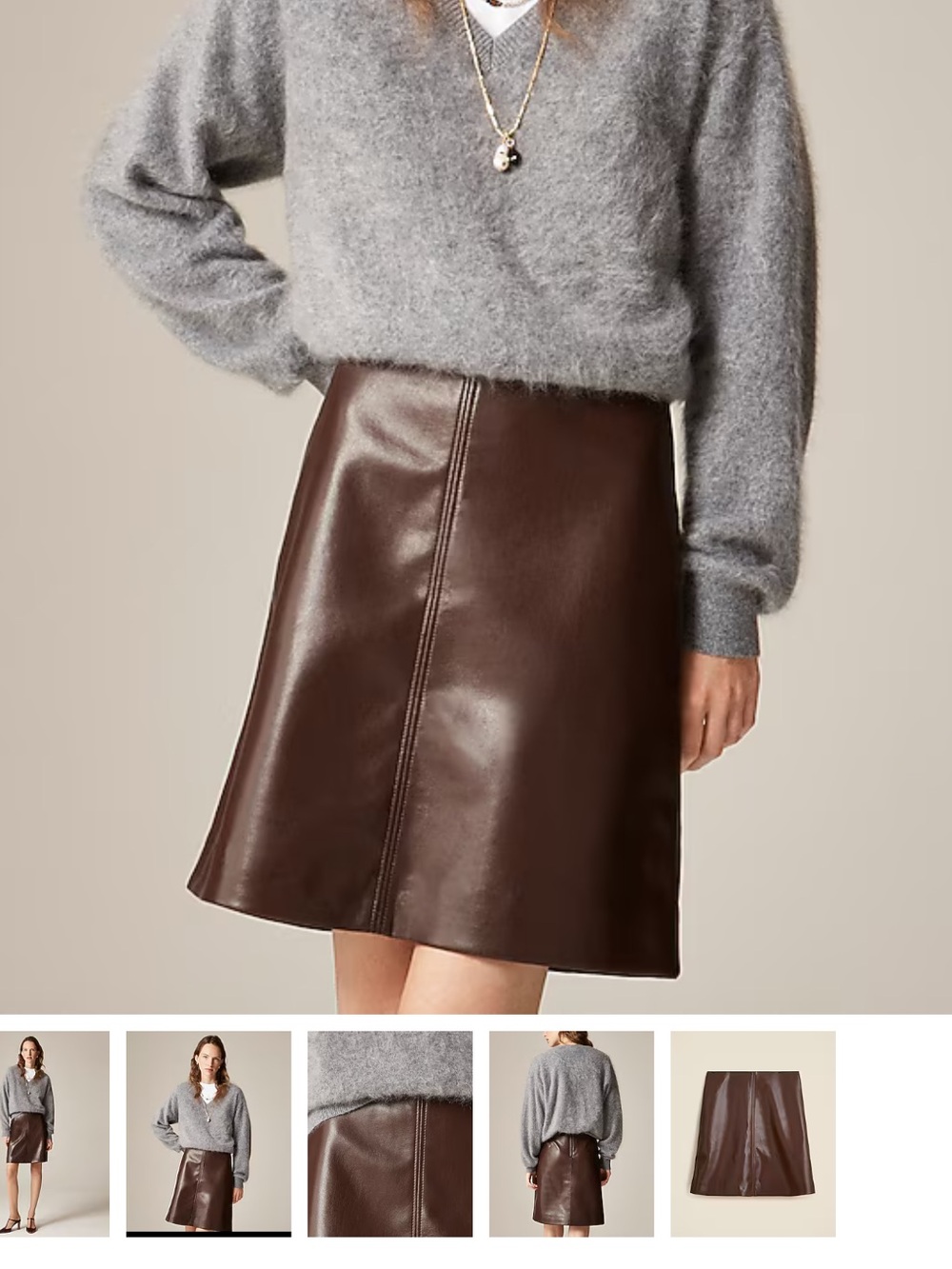 NWT JCrew Faux Leather Skirt